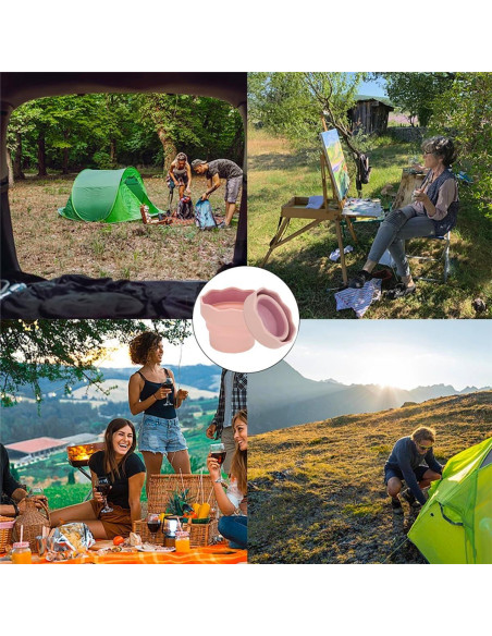 Cubo Lavador de Pinceles Plegable AddLotLot Rosa 3 Piezas