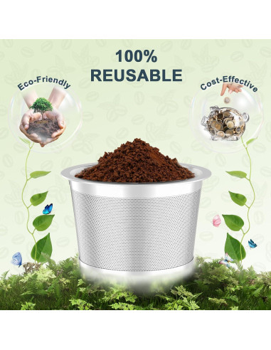 K Cups Reutilizables NESSUS de Acero Inoxidable - 2 Unidades