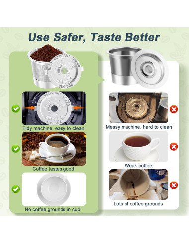 K Cups Reutilizables NESSUS de Acero Inoxidable - 2 Unidades