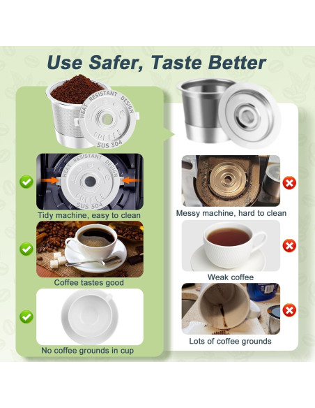 K Cups Reutilizables NESSUS de Acero Inoxidable - 2 Unidades