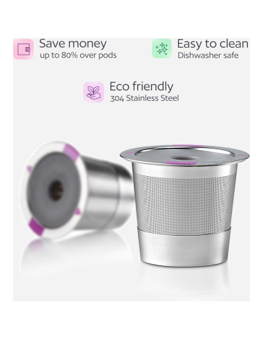 GoodCups 2 Tazas Reutilizables Acero Inoxidable para Keurig