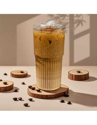 Juego de 2 Tazas de Vidrio Luiaiog 20 oz con Tapas y Popotes