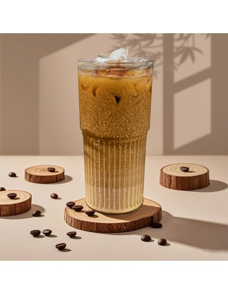 Juego de 2 Tazas de Vidrio Luiaiog 20 oz con Tapas y Popotes