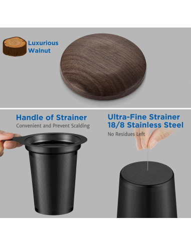 Taza Infusora de Té Glastal 430ml Vidrio Doble Pared con Tapa