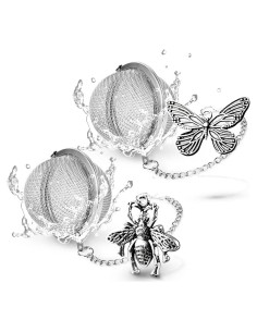 Set 2 Infusores de Té TeaSanavie con Colgantes de Abeja y Mariposa