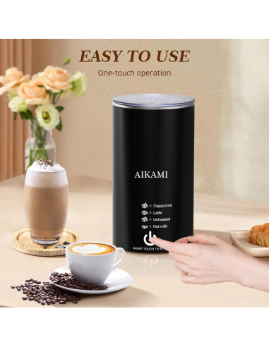 Espumador de Leche AIKAMI 4-en-1 Automático 200ml Acero Inoxidable