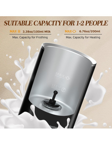 Espumador de Leche AIKAMI 4-en-1 Automático 200ml Acero Inoxidable