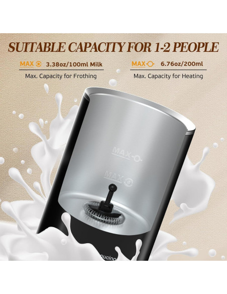 Espumador de Leche AIKAMI 4-en-1 Automático 200ml Acero Inoxidable