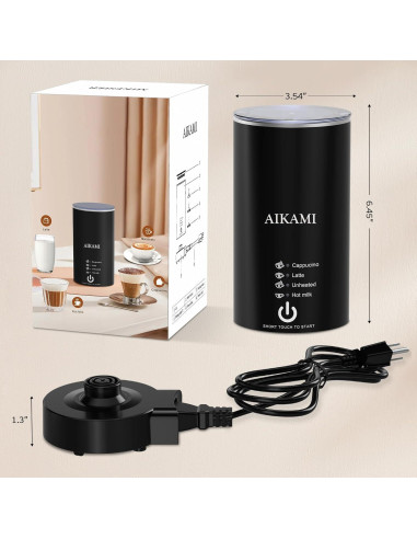 Espumador de Leche AIKAMI 4-en-1 Automático 200ml Acero Inoxidable