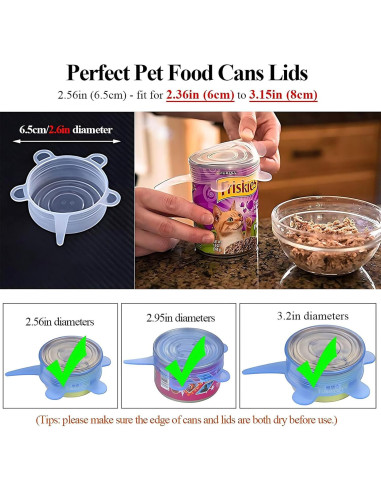 Tapa de Silicona Adpartner para Latas de Comida Mascotas - 10 Piezas