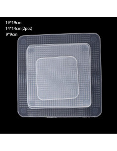 Cubiertas de Silicona Estirables Pokinge 4 Pcs para Alimentos 2