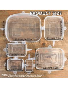 12 Cubiertas de Silicona Rectangulares Roucerlin - Reutilizables 2