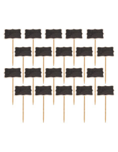 20 Etiquetas de Plantas de Madera Lxmxgk, Borrables y Duraderas