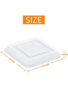 Juego de 2 Tapas de Almacenamiento E-far 21.6 cm Cuadradas 2