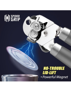 Abrebotellas y Abre-latas Manual Spider Grip Gris 258g 2