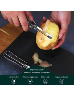 Peladores de Verduras SoKalChw, Acero Inoxidable, 2 Piezas 2