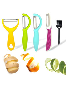 Set de 5 Peladores de Acero Inoxidable SSydl para Verduras y Frutas