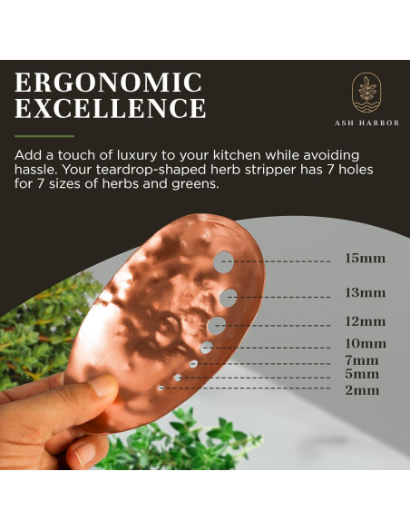 Deshojador de Hierbas de Cobre Ash Harbor - 14 x 9 cm