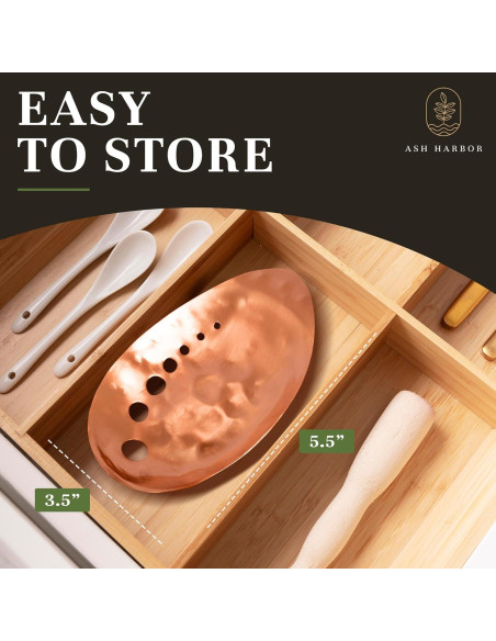 Deshojador de Hierbas de Cobre Ash Harbor - 14 x 9 cm