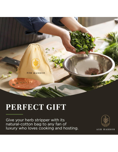 Deshojador de Hierbas de Cobre Ash Harbor - 14 x 9 cm