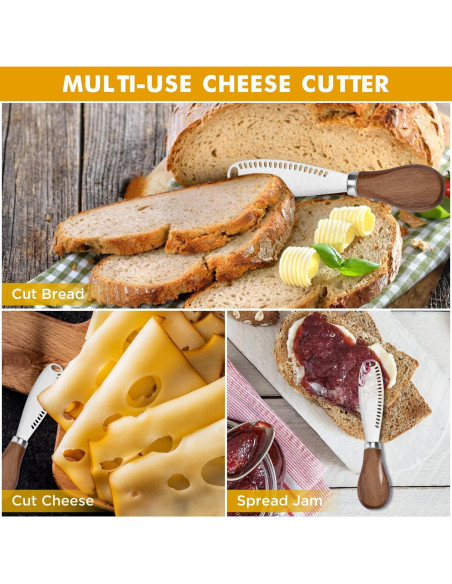 Cuchillos para Mantequilla Blingbin 2 Pcs Acero Inoxidable Madera