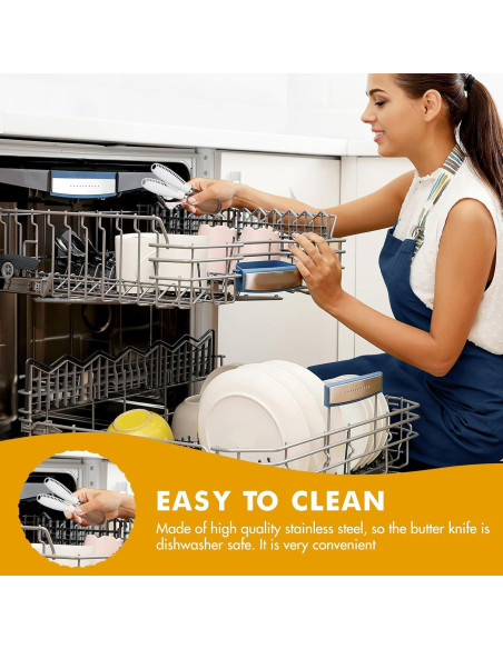 Cuchillos para Mantequilla Blingbin 2 Pcs Acero Inoxidable Madera