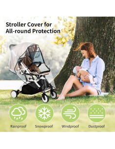 Cubierta de Lluvia para Cochecito EVA con Ventana y Cierres 2