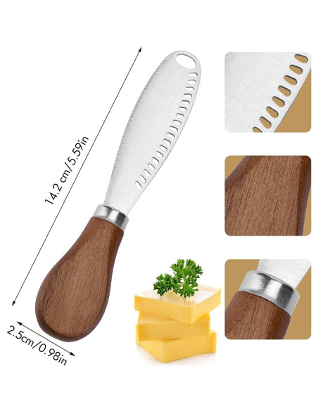 Cuchillos para Mantequilla Blingbin 2 Pcs Acero Inoxidable Madera