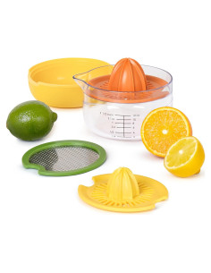 Exprimidor y Rallador de Cítricos Tovolo 3 en 1 Blanco y Amarillo