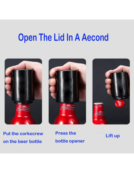 Abrebotellas Automático de Acero Inoxidable Plateado