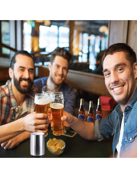 Abrebotellas Automático de Acero Inoxidable Plateado