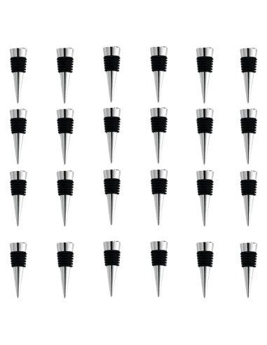 Tapones de Vino Reutilizables ENLAYER 24 Pcs Acero y Silicona