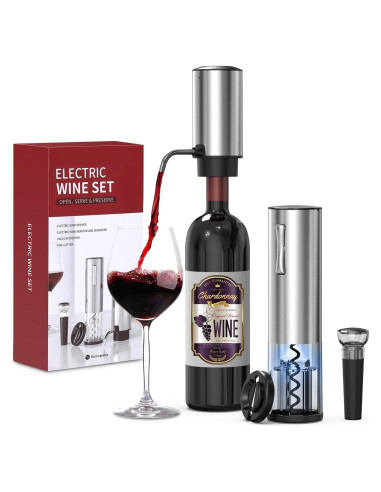 Abridor de Vino Eléctrico 4 en 1 PENTASPI - Recargable, Aerador, Cortador