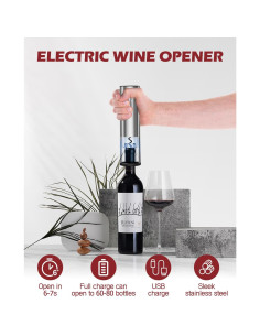 Abridor de Vino Eléctrico 4 en 1 PENTASPI - Recargable, Aerador, Cortador 2