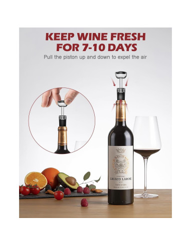 Abridor de Vino Eléctrico 4 en 1 PENTASPI - Recargable, Aerador, Cortador