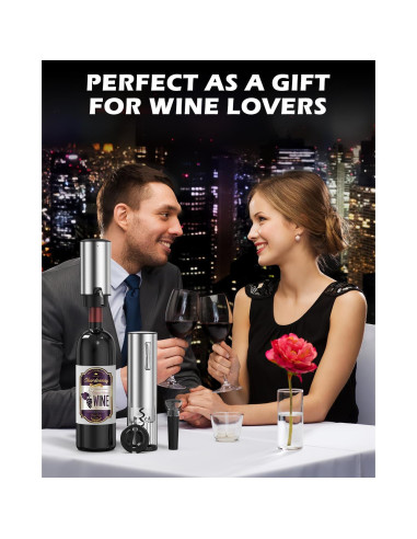 Abridor de Vino Eléctrico 4 en 1 PENTASPI - Recargable, Aerador, Cortador
