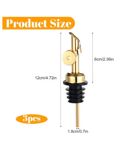 3 Vertedores de Aceite de Oliva Josojoou Dorado Acero Inoxidable 2