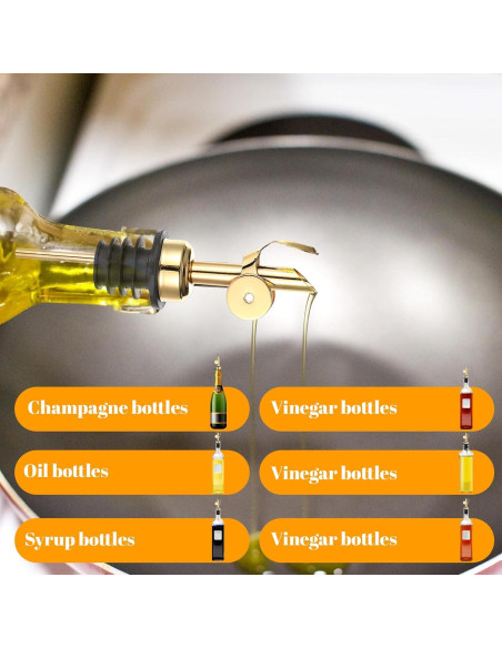 3 Vertedores de Aceite de Oliva Josojoou Dorado Acero Inoxidable