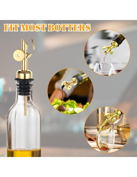 3 Vertedores de Aceite de Oliva Josojoou Dorado Acero Inoxidable