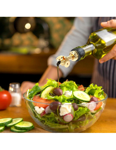 3 Vertedores de Aceite de Oliva Josojoou Dorado Acero Inoxidable