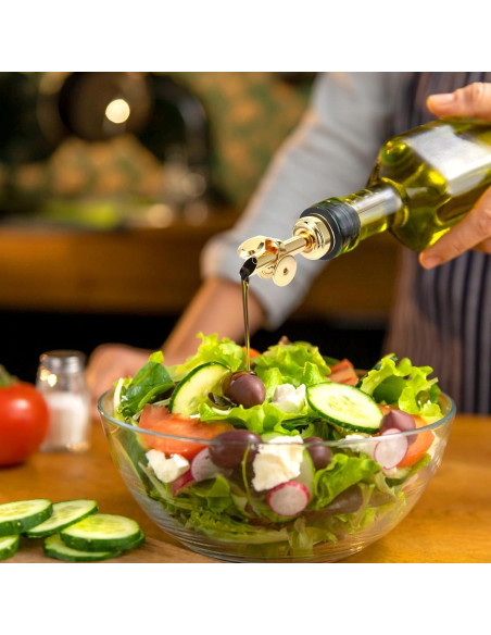 3 Vertedores de Aceite de Oliva Josojoou Dorado Acero Inoxidable