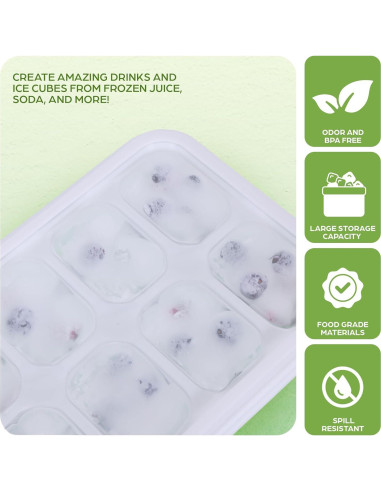 Paquete de 4 bandejas de hielo silicona Esenciales Aisle 3