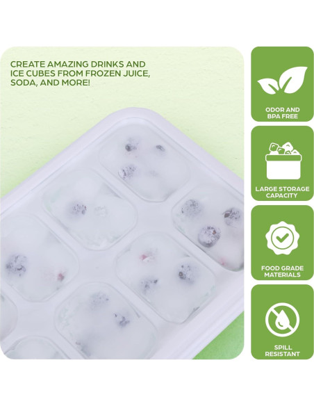 Paquete de 4 bandejas de hielo silicona Esenciales Aisle 3