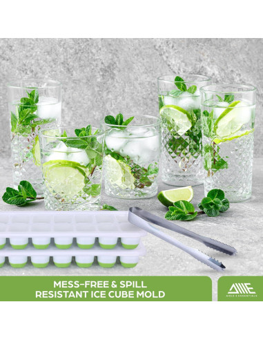 Paquete de 4 bandejas de hielo silicona Esenciales Aisle 3