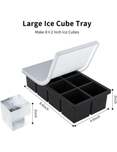 Bandeja de Hielo Cuadrada Grande Bongpuda de Silicona 22x11.5cm