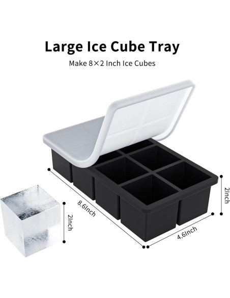 Bandeja de Hielo Cuadrada Grande Bongpuda de Silicona 22x11.5cm