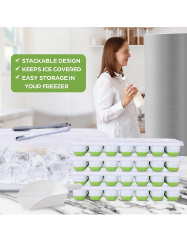 Paquete de 4 bandejas de hielo silicona Esenciales Aisle 3