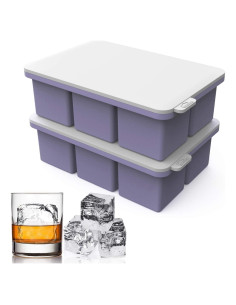 Moldes de Hielo Grande Mossime - 2 Pack Silicona Cuadrada 5cm