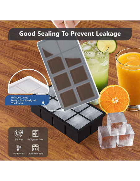 Bandeja de Hielo Cuadrada Grande Bongpuda de Silicona 22x11.5cm