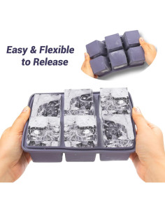 Moldes de Hielo Grande Mossime - 2 Pack Silicona Cuadrada 5cm 2